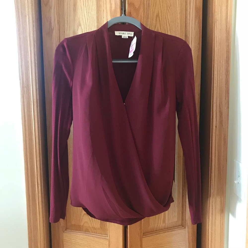 Dark red long sleeve blouse